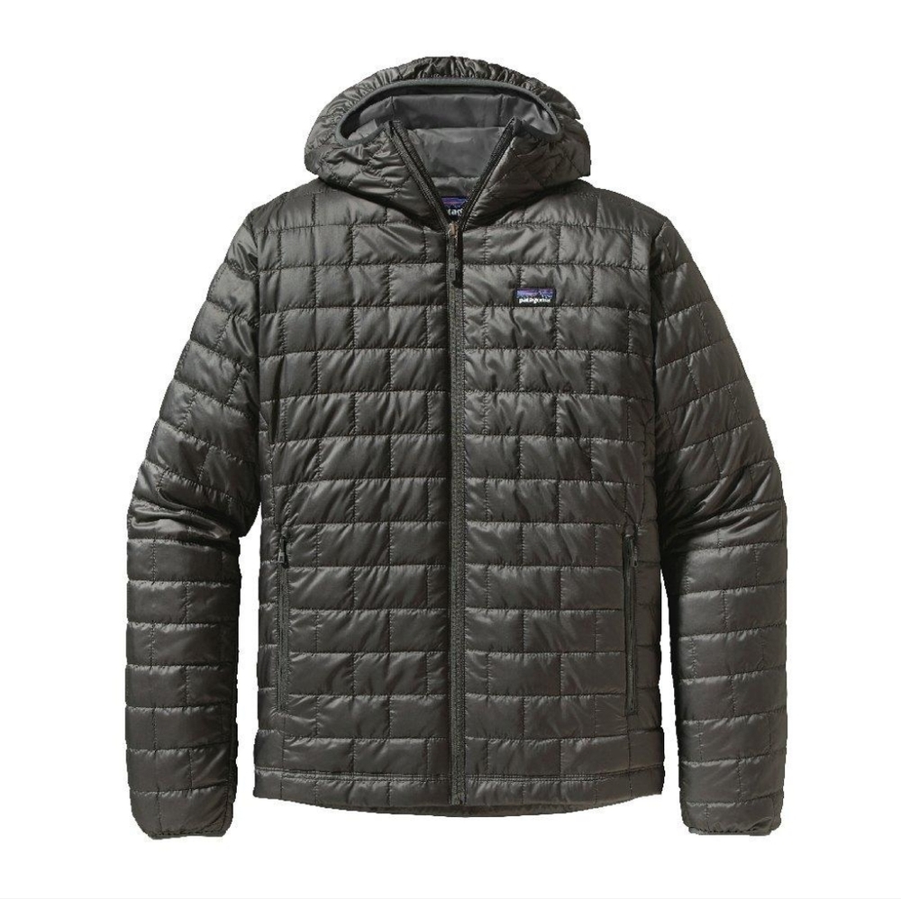 Patagonia Nano Puff Hooded Insulated Zip Puffy Jacket Forge Grey - Men's Small